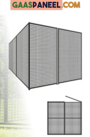 Voliere, ara kooi of katten ren. Opstelling is 2 x 2 meter me tgaasdak panelen. eenvoudig plaatsen dmv klemmen.